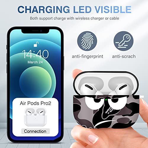 Youtec for Airpods Pro 2nd Generation Case 2022, Don't Touch Me for Airpods Pro 2 Cover with Keychain/Lanyard Soft Cute Shockproof Cover for Women Men Compatible Apple AirPod Pro 2 (Grey) - Image 4