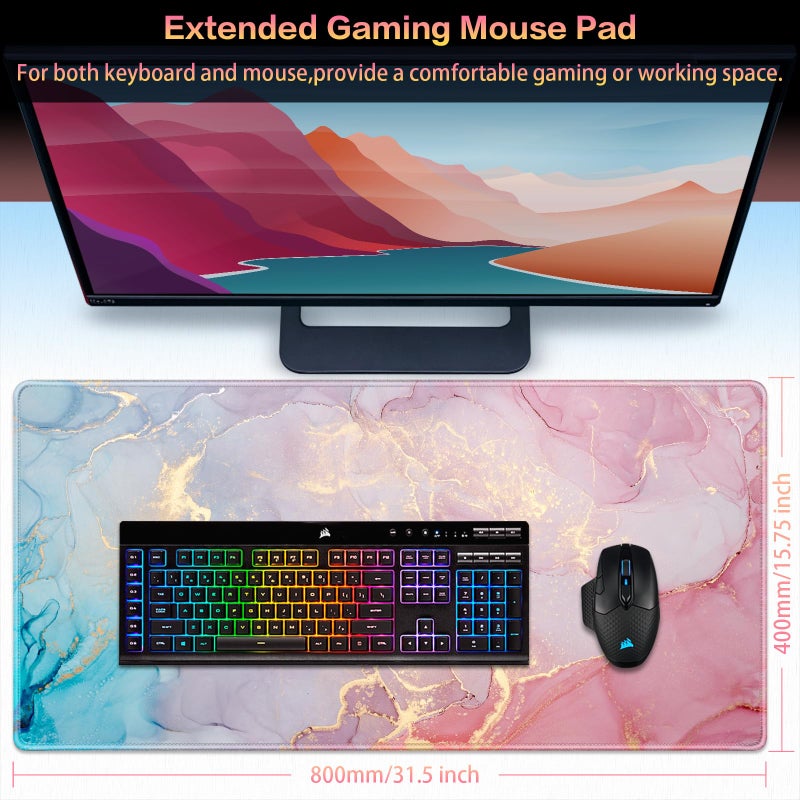 Canjoy Gaming Mouse Pad, Large Extended Mouse Pad Big Computer Mousepad for Home Office Gaming Work 31.5x15.7inch - Image 2
