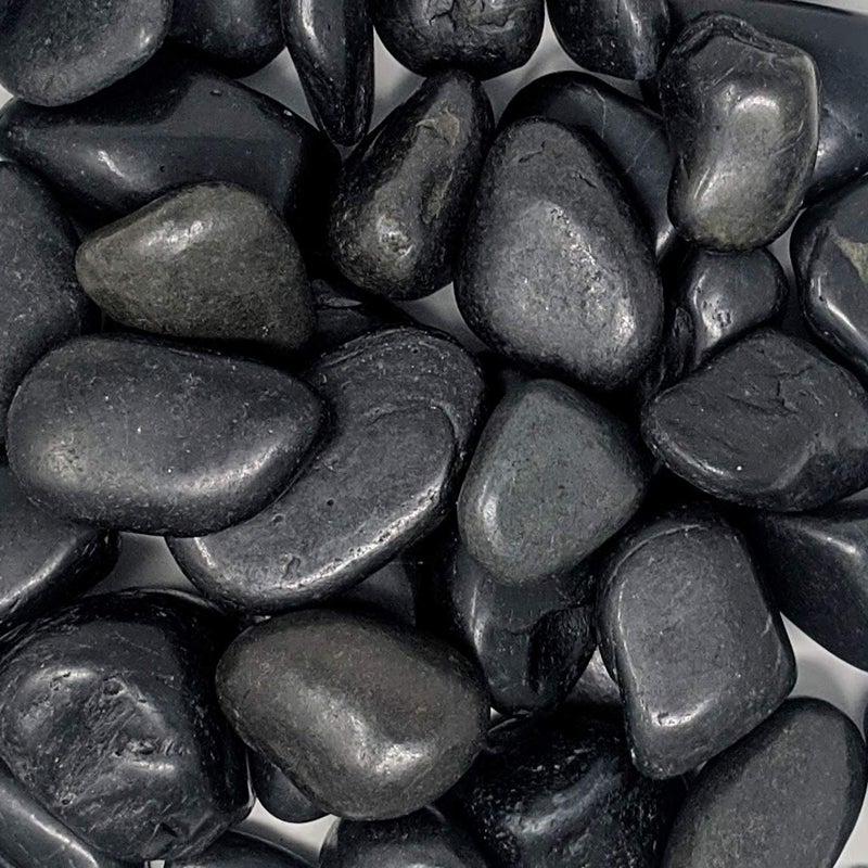 Midwest Hearth Natural Decorative Polished Black Pebbles 1 to 3 Size 10lb Bag
