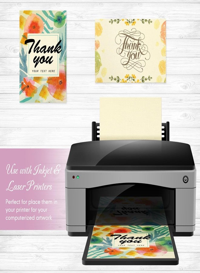 Geosar 100 Sheets Linen Cardstock 4 x 6 Invitation Heavy Weight Printer Paper 92lb 250GSM Index Cardstock for Printer Postcards Blank Flash Note Greeting (Pale Yellow) - Image 3