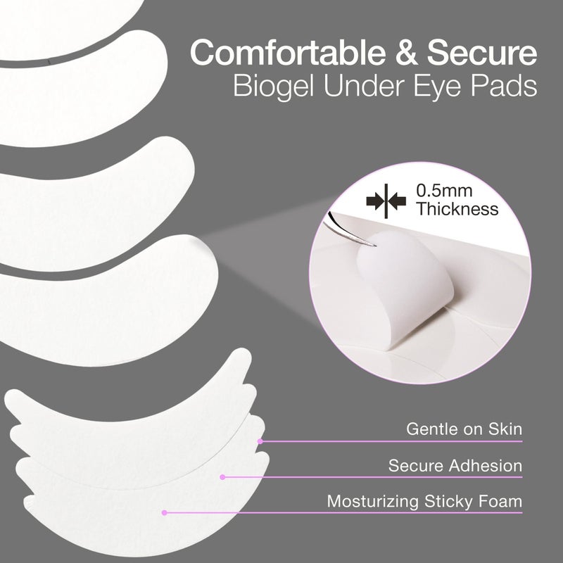 Curacoro Biogel Eye Pads for Lash Extensions, Soft Sticky Under Eye Patches for Sensitive Skin, Eyelash Perm Lamination, Lash Extension Remover Supplies (10 Pairs) - Image 3