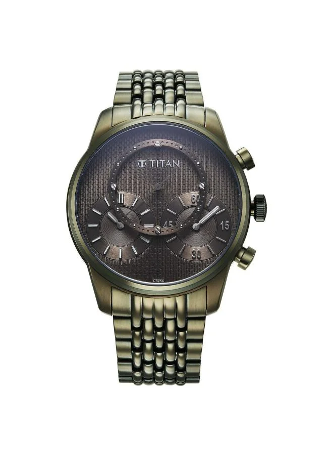 تيتان Men's Stainless Steel Analog Watch 90179QM01 - 43 mm