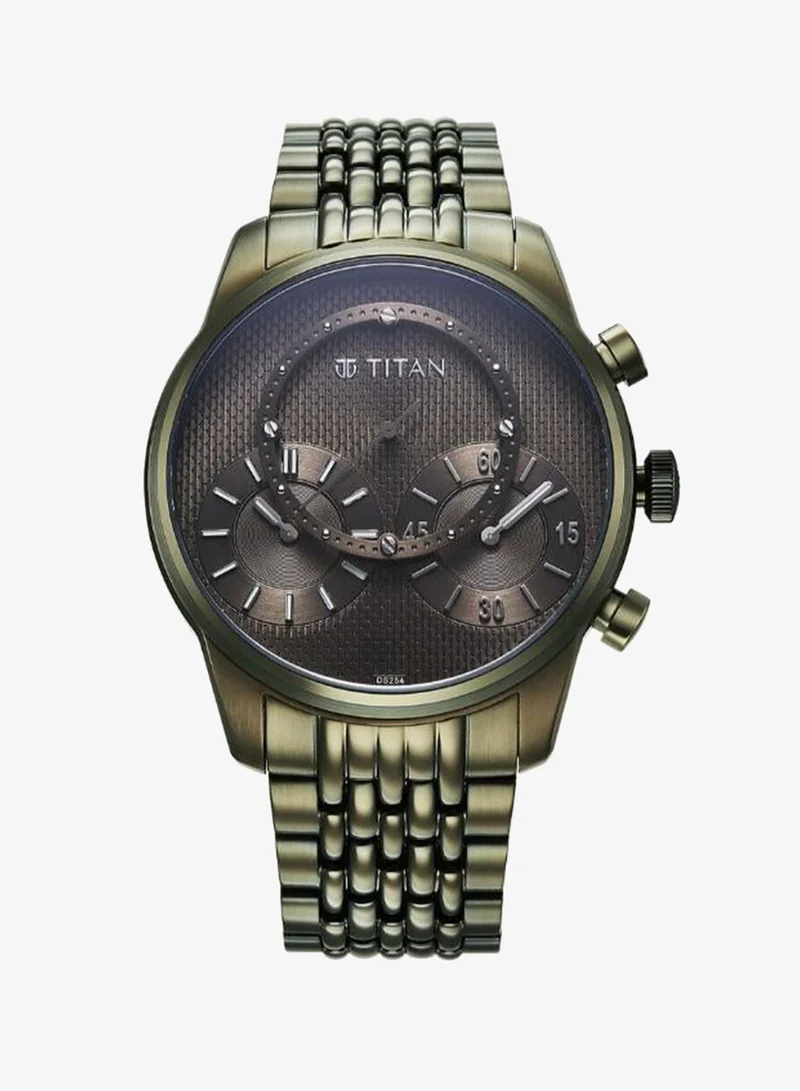 تيتان Men's Stainless Steel Analog Watch 90179QM01 - 43 mm