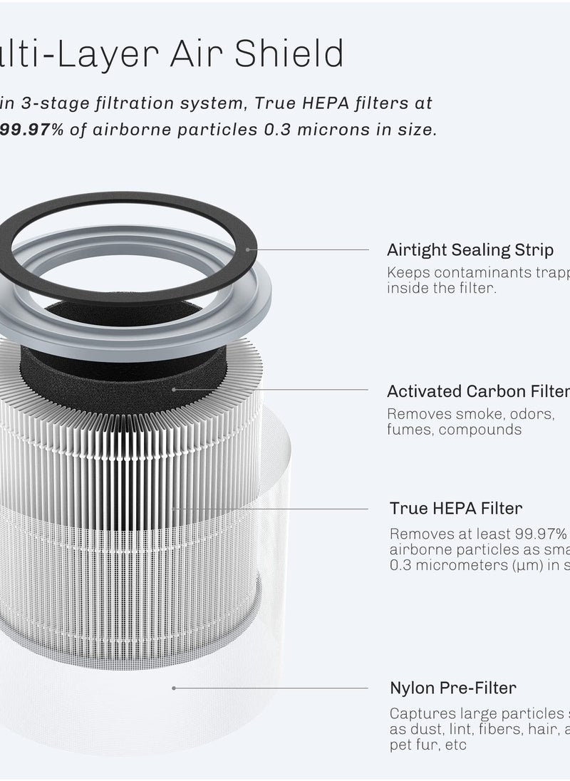 ibsun - A01 Air Purifier Replacement Filter, 3-Stage True HEPA, High-Efficiency Activated Carbon - Image 1