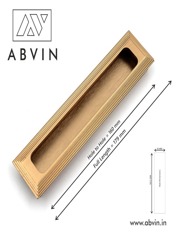 ABVIN مقبض باب منزلق مخفي ومقابض أدراج من ABVIN بلمسة نهائية ذهبية مصقولة، مقبض باب ومقبض سحب باب مخفي، مقابض لخزائن الملابس المنزلقة (قطعة واحدة) (7 بوصة) - Image 2
