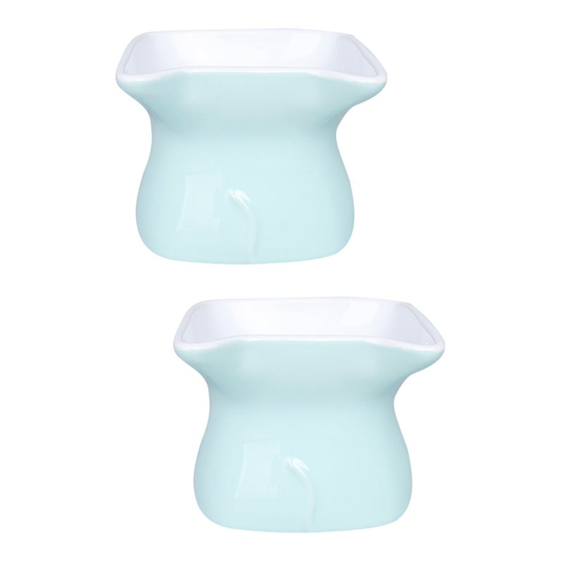 2pcs Ceramic Bowl Oblique Mouth Food Dish Cervical Guard Bowl Practical Feeding Bowl for Pet Cat Dog ( .7x10.8x11.5cm) - Image 1