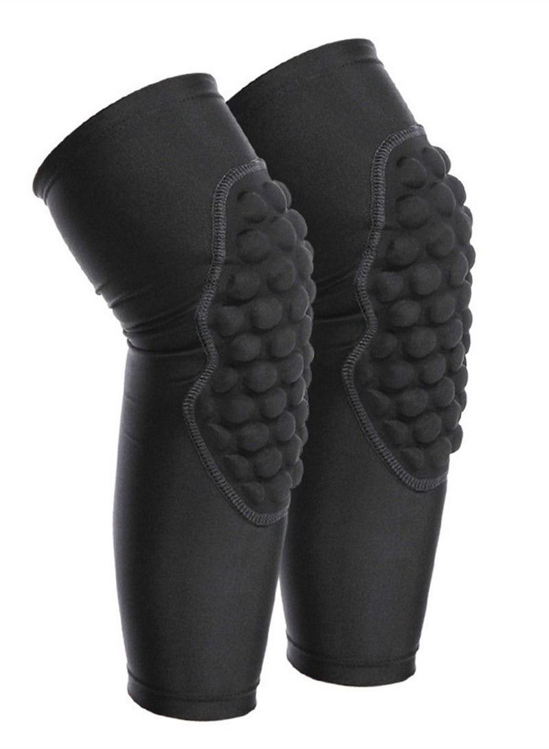 Loquat Kids Compression Leg Sleeves Anti-Slip Leg Sleeves with Protective Knee Pads for Basketball Volleyball Skating Black 