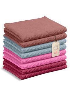 Hotel Linen Klub Hotel Linen Klub 8-Pack Microfiber Cleaning Cloths – Extra-Large, Ultra-Absorbent & Reusable Towels for Kitchen, Dishwashing & Multi-Purpose Cleaning (40 x 40 cm, Mixed Colors)  - Image 1