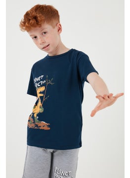 Lela Cotton Regular Fit Crew Neck Top and Bottom Set with Shorts Boy's Suit 6212009  - Image 4