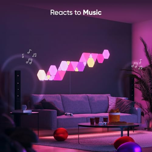 Nanoleaf Shapes Triangle Light Panels, Smart RGBW LED Wall Lights for Gaming Room & Modern Decor, 16M+ Color Changing with Music Sync, Works with Alexa, Google Assistant (7-Pack Smarter Kit) - Image 3