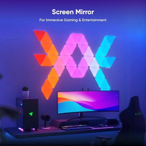 Nanoleaf Shapes Triangle Light Panels, Smart RGBW LED Wall Lights for Gaming Room & Modern Decor, 16M+ Color Changing with Music Sync, Works with Alexa, Google Assistant (7-Pack Smarter Kit) - Image 4