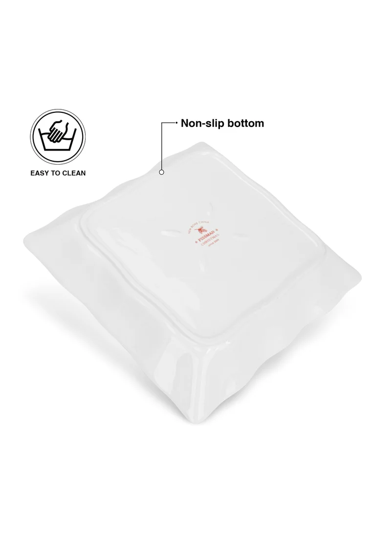 Fissman 22 Square Shape Dish 22cm Christmas New Bone China, Christmas Holiday Season Collection Dinnerware  | Best Price UAE