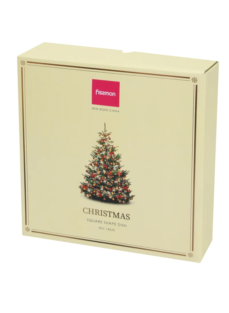Fissman 22 Square Shape Dish 22cm Christmas New Bone China, Christmas Holiday Season Collection Dinnerware  | Best Price UAE