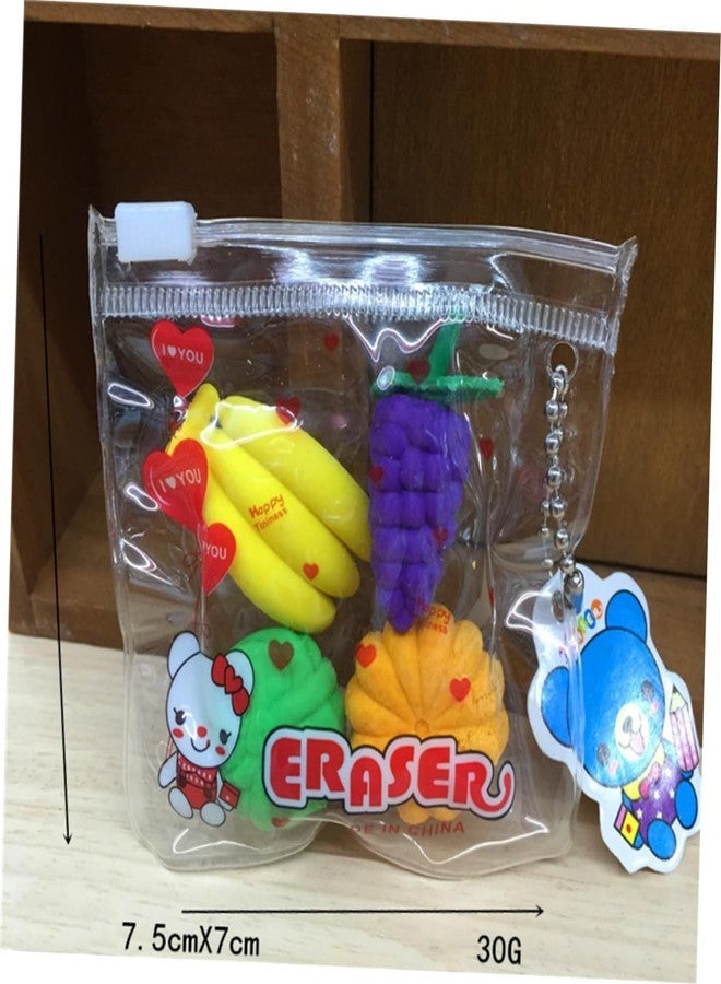 Brille Bee ممحاة فواكه وخضراوات صغيرة ملونة (100 قطعة) - Image 5