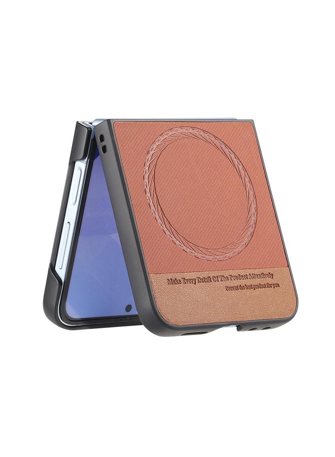 S-TOP Case For Samsung Galaxy Z Flip5 Twill Fabric Leather Skin Magnetic Back Phone Case - Image 3