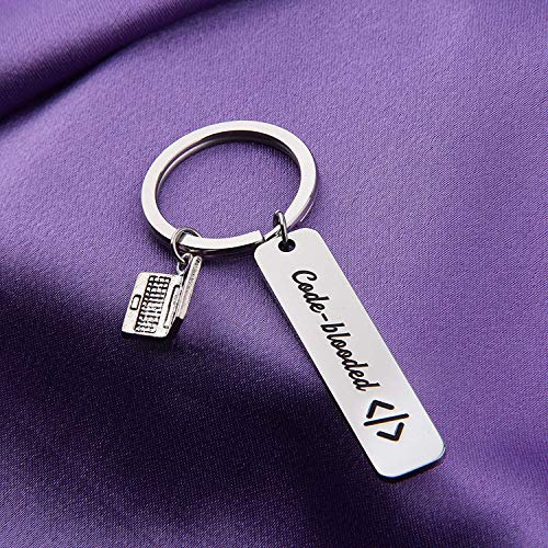 MAOFAED Code-blooded Coder Computer Science Tech Developer Gift - Code-blooded Keychain - Image 5