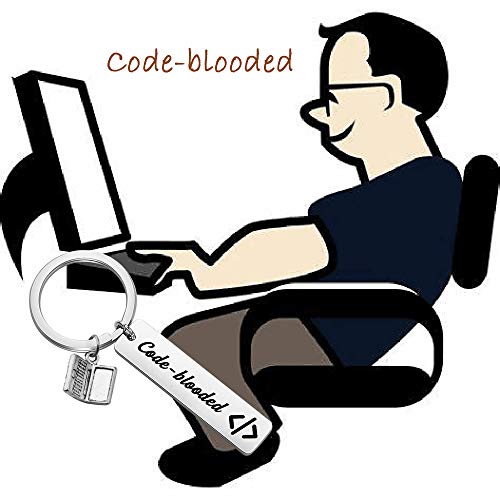 MAOFAED Code-blooded Coder Computer Science Tech Developer Gift - Code-blooded Keychain - Image 4