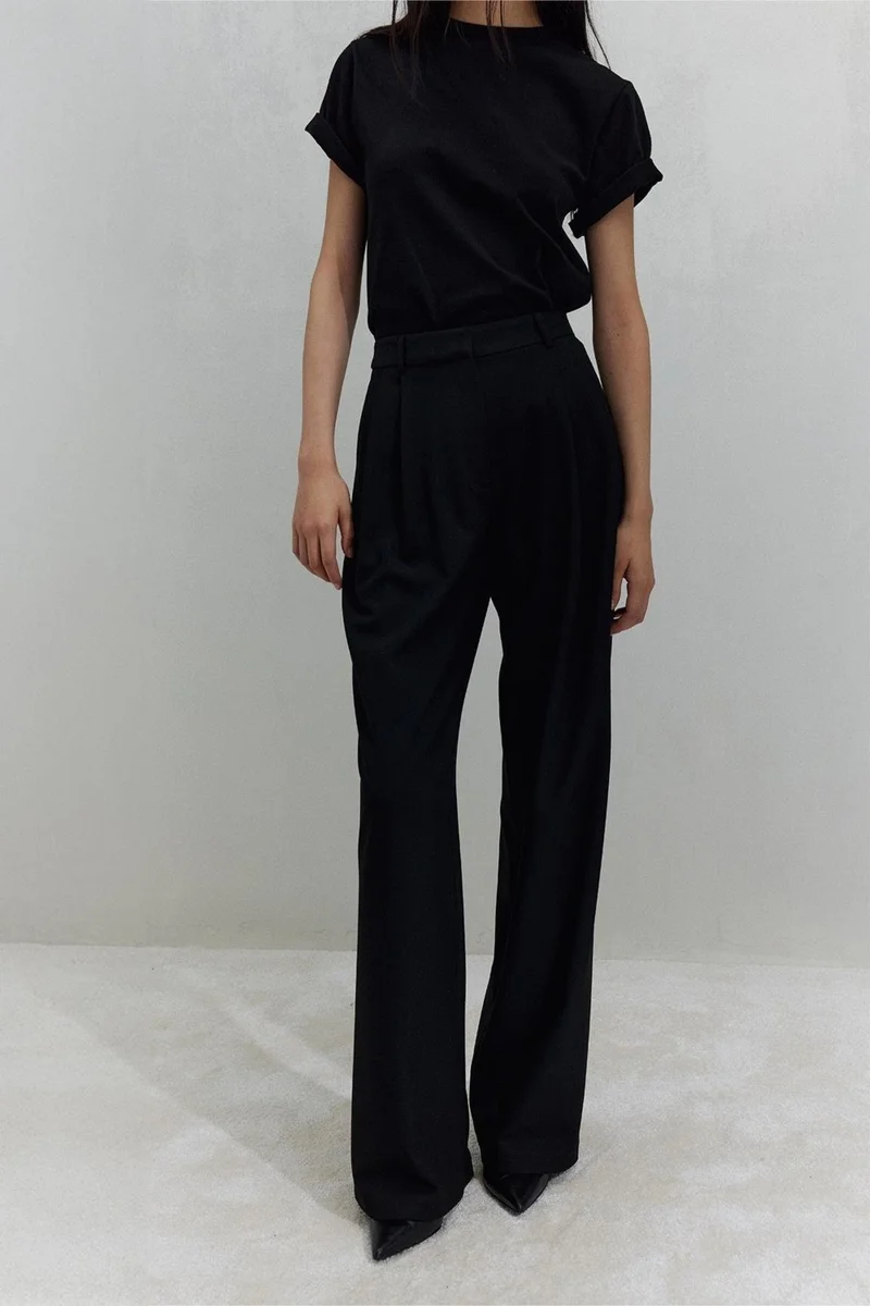 سود كوليكشن Black Janet Wide Leg Trousers