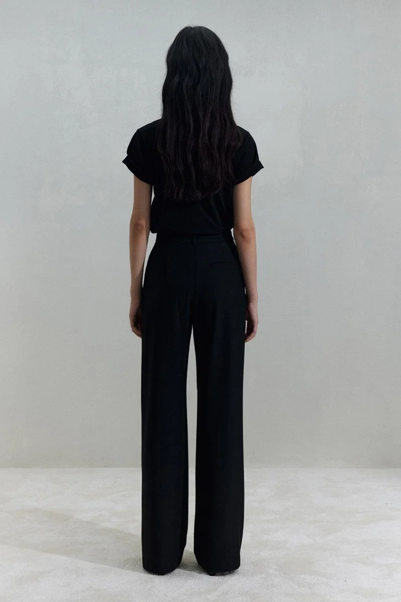سود كوليكشن Black Janet Wide Leg Trousers