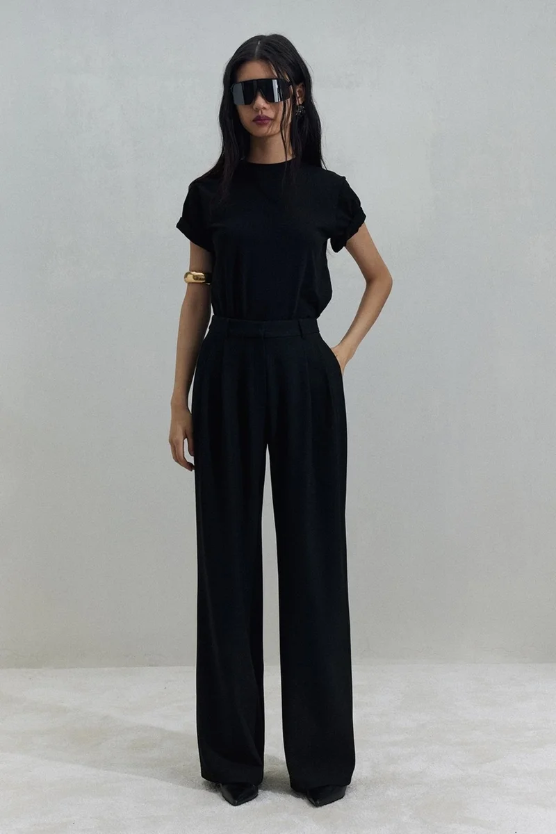 سود كوليكشن Black Janet Wide Leg Trousers
