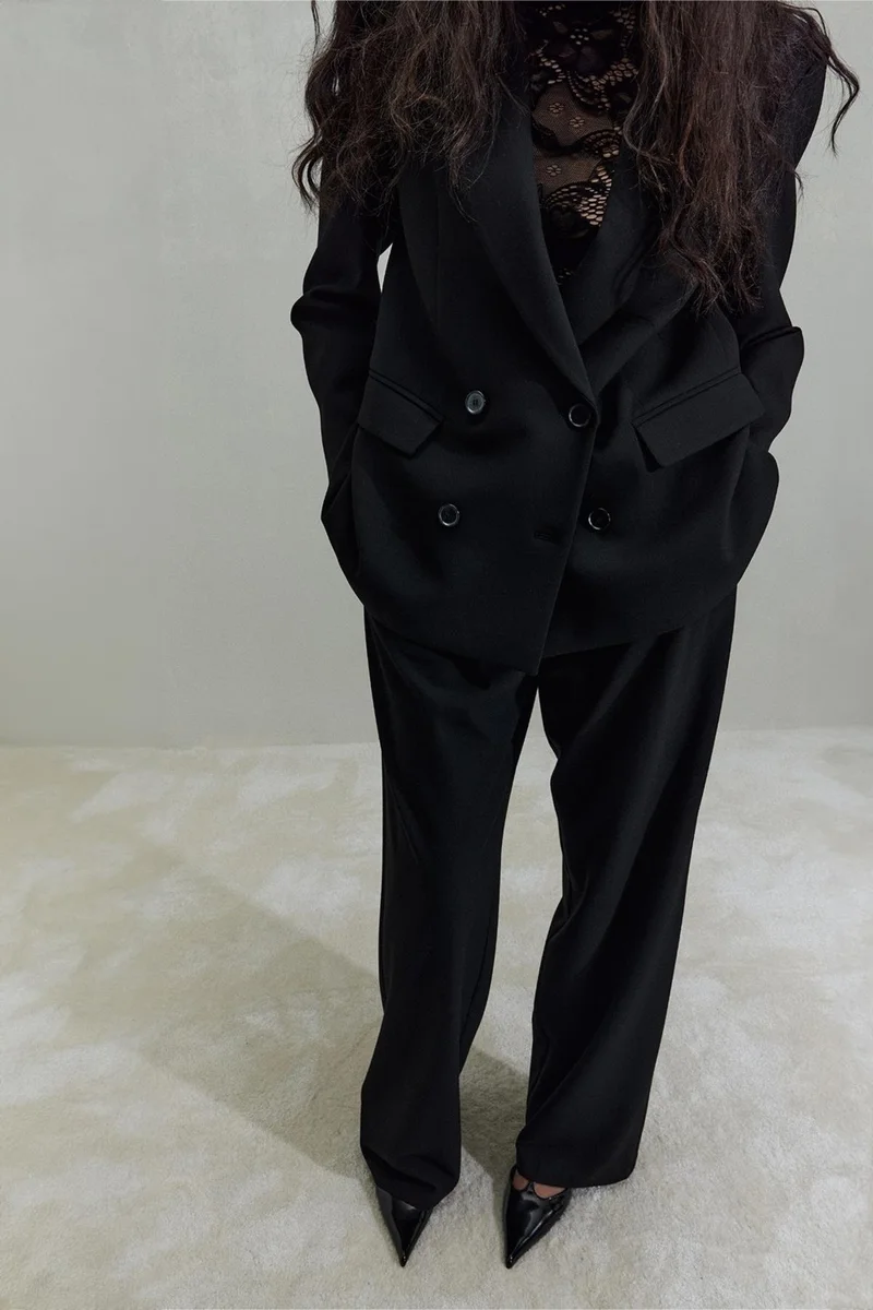 سود كوليكشن Black Janet Wide Leg Trousers