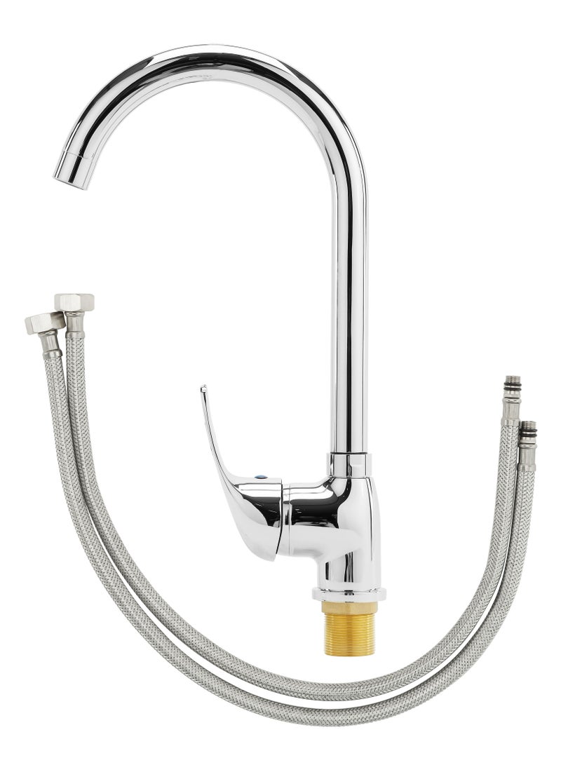 GEEPAS Single Lever Sink Mixer with Brass Deck Mounted Tap for Kitchen and Bathroom - Image 5
