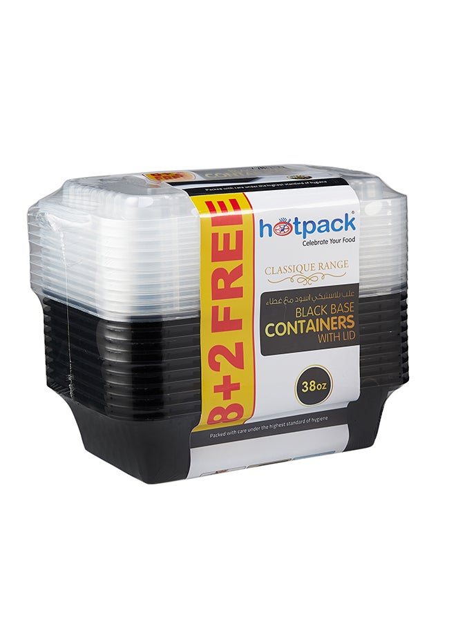 Hotpack Base Containers Rectangular With Lid 10 Pieces - Image 3
