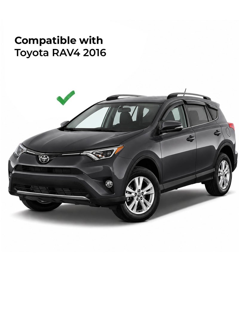 SPIDER Window Visor Rain Guard for Toyota RAV4 2016, Car Door Sun Shade Vent Deflector, Smoke Black Acrylic Window Deflectors with 3M Tape, Weather Shield Wind Deflector Trim, Anti Rain Vent Visor 6PCS Full Set for SUV Premium Exterior Trim Set - Image 2