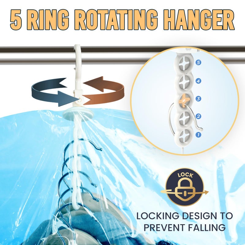 TAILI Hanging Vacuum Storage Sealer Space Saver Bags for Clothes, Suits, Coats or Jackets, Closet Organizer, 4 Pack Jumbo Blue - Image 4