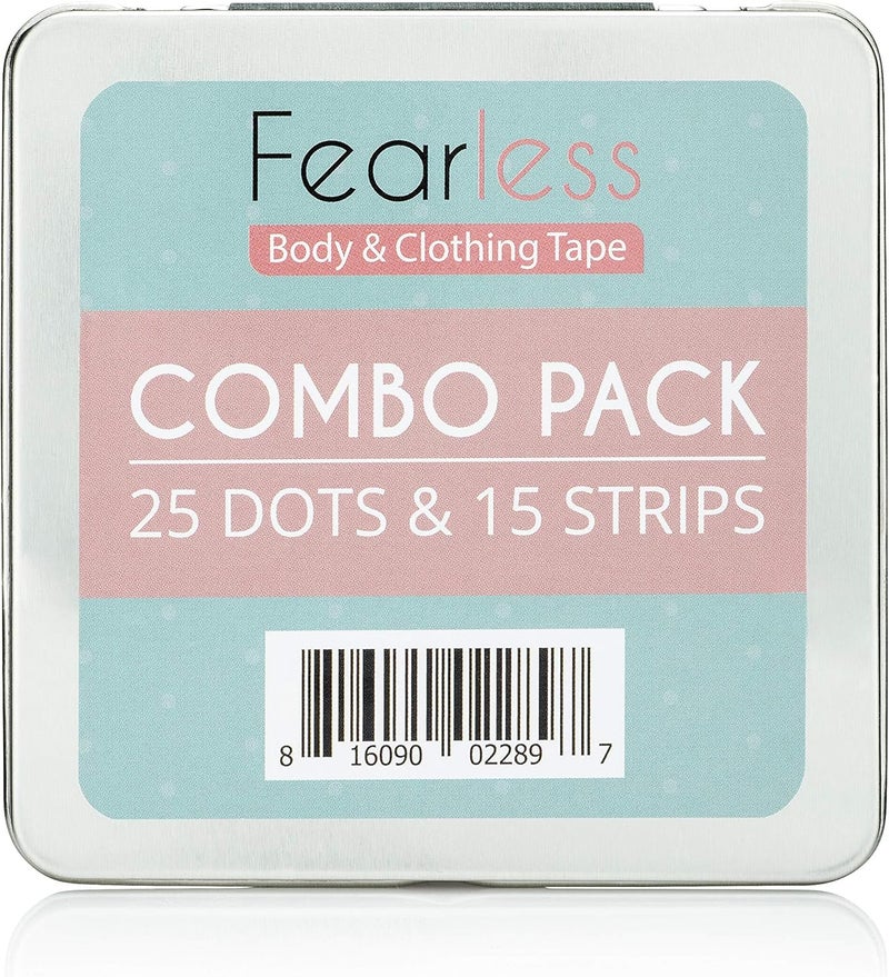 Fearless Tape Combo Pack - Fashion Tape Strips & Dots | Double Sided Body Tape Kit | Clothing Adhesive Variety Pack Strips + Dots for All Outfits - Image 1