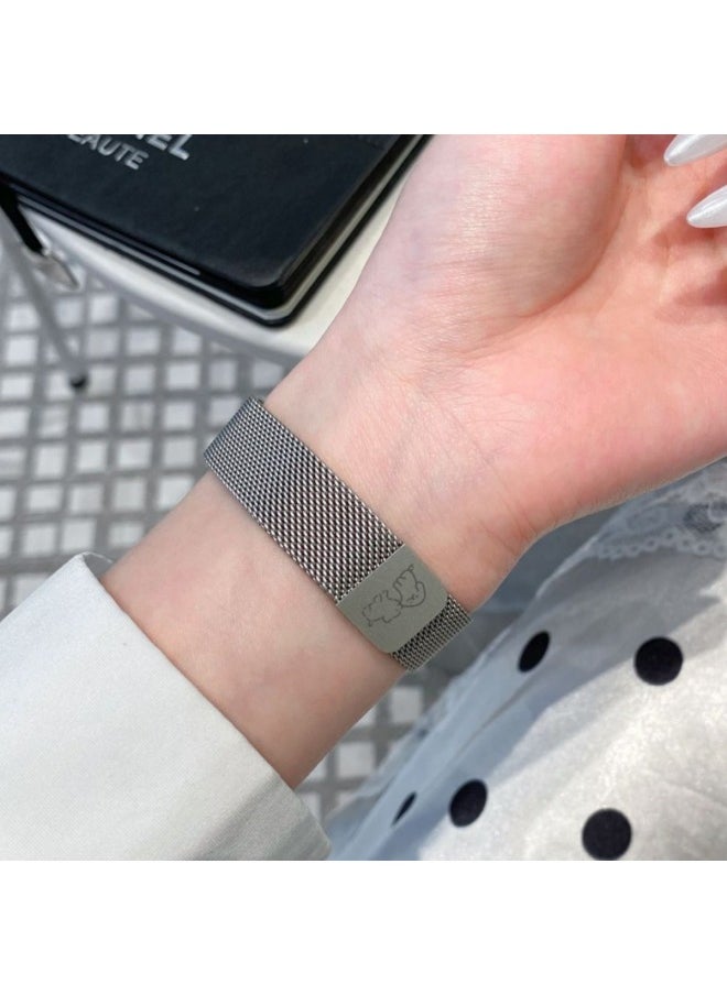 Generic - Suitable For XiaomiMi Band 9/8 Generation Cartoon Milanese Magnetic Metal Strap-Color:Pink Katie-Specification:mi-9 - Image 1