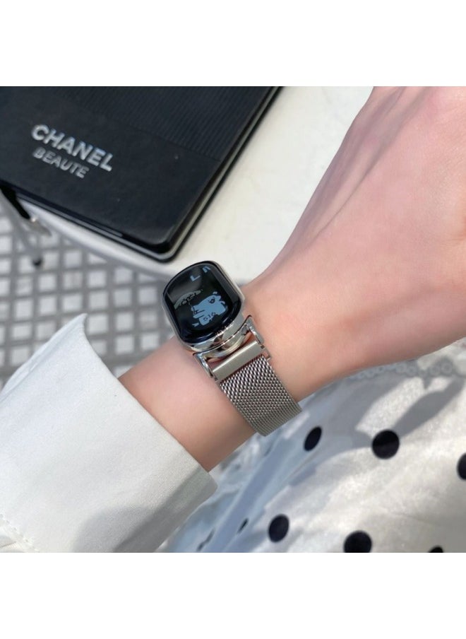 Generic - Suitable For XiaomiMi Band 9/8 Generation Cartoon Milanese Magnetic Metal Strap-Color:Pink Katie-Specification:mi-9 - Image 1
