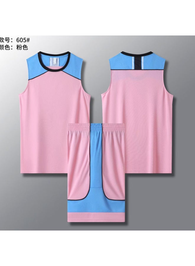 Basketball Uniform Suit Men's Jersey Team Uniform Middle School Student Compeion Training Uniform Children's Quick-drying Vest Ball Uniform Printing