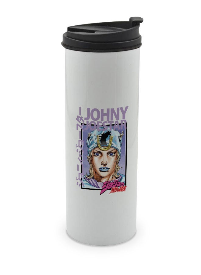LIT JoJo's Bizarre Adventure White Tumbler for Hot Drinks JoJo's Bizarre Adventure White Tumbler Tusk Travel Coffee Tumbler Johnny Joestar Jonathan Joestar-Anime - Image 1