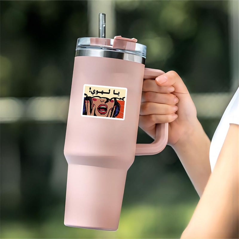 3 Inch Multicolor Arabic Pop Art Screaming Figure Sticker Retro Comic Decal Scratch Resistant Strong Adhesion - Image 5