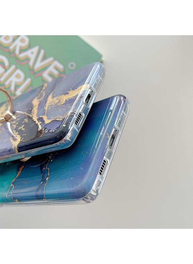 S-TOP Case For Samsung Galaxy S22 5G Ring Holder Glitter Marble Phone Case - Image 4