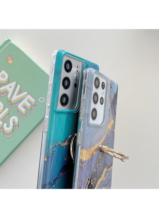 S-TOP Case For Samsung Galaxy S22 5G Ring Holder Glitter Marble Phone Case - Image 3
