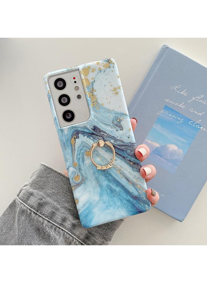 S-TOP Case For Samsung Galaxy S22 5G Ring Holder Glitter Marble Phone Case - Image 1