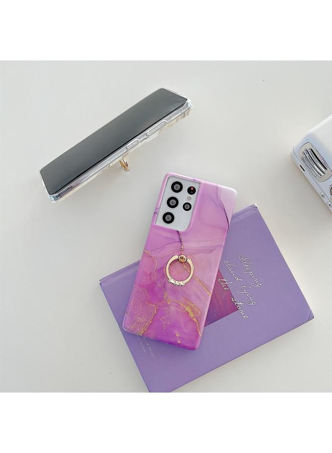 S-TOP Case For Samsung Galaxy S22 5G Ring Holder Glitter Marble Phone Case - Image 5