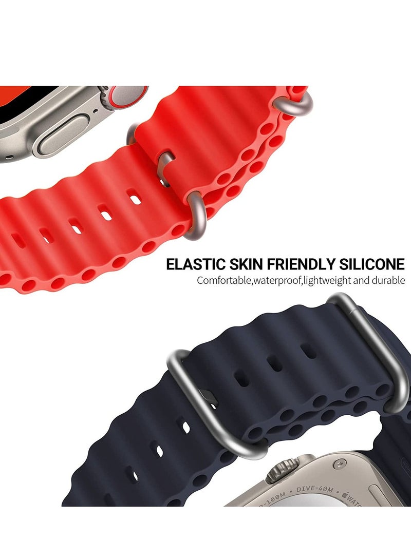 Apple Watch Band Ultra 49mm 45mm 44mm 42mm, Adjustable Loop with Buckle Soft Stretchy Silicone Sports Band for iWatch Series SE 8 7 6 5 4 3 2 1 Men Women, Midnight - Image 3
