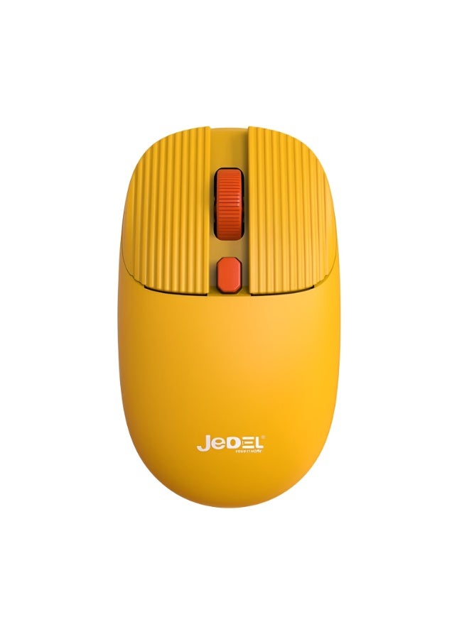 JeDEL WS682 Bluetooth Keyboard and Mouse Combo - Bluetooth + 2.4GHz - Dual Mode Suspension Keys - Adjustable Mouse Resolution - 84 Keys - Yellow - Image 2