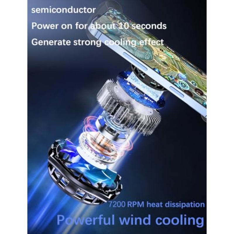 Phone Cooler Cooler, for MagSafe iPhone 12 13 14 15 Series, Cell Phone Cooling Fan Portable Phone Radiator, Gaming Semiconductor Cooling for Android JK01S - Image 4