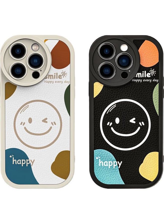Hotfire Iphone 14 Pro Case, Iphone 14 Pro Protective Cover, Shockproof, Smiley Face, Lambskin, Frosted, Upgraded Camera Protection, Full Coverage, For Men And Women, Silicone, Simple And Trendy - Midnight Black - Image 1