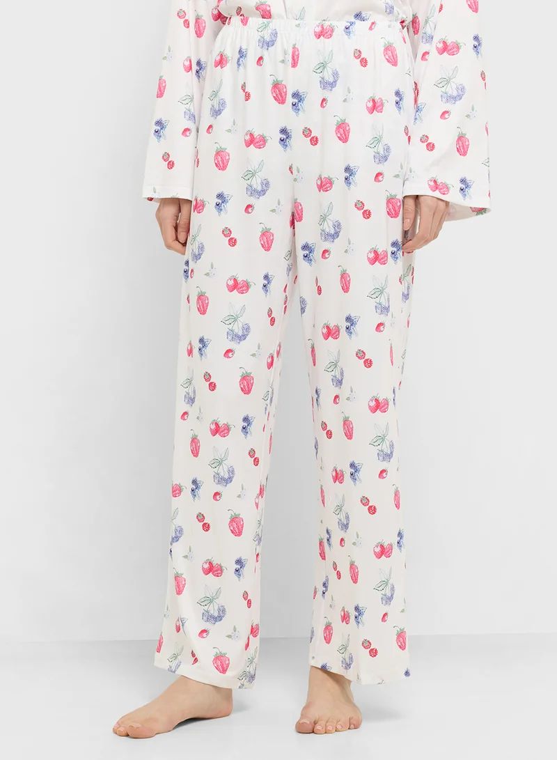 Ginger Floral Button Down Shirt & Pyjama Set