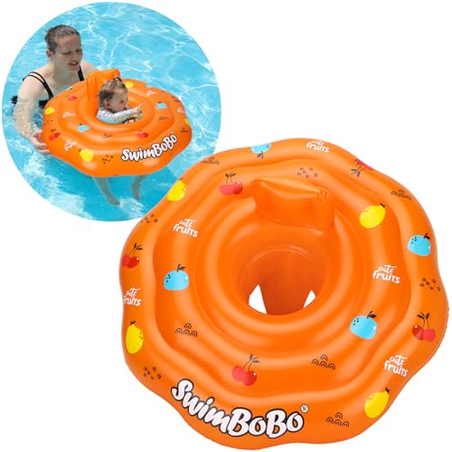 Swimbobo Inflatable Baby Swimming Float with Safety Seat Fun Swimming Pool Toys for Age 636 Months ToddlerOrange - Image 1