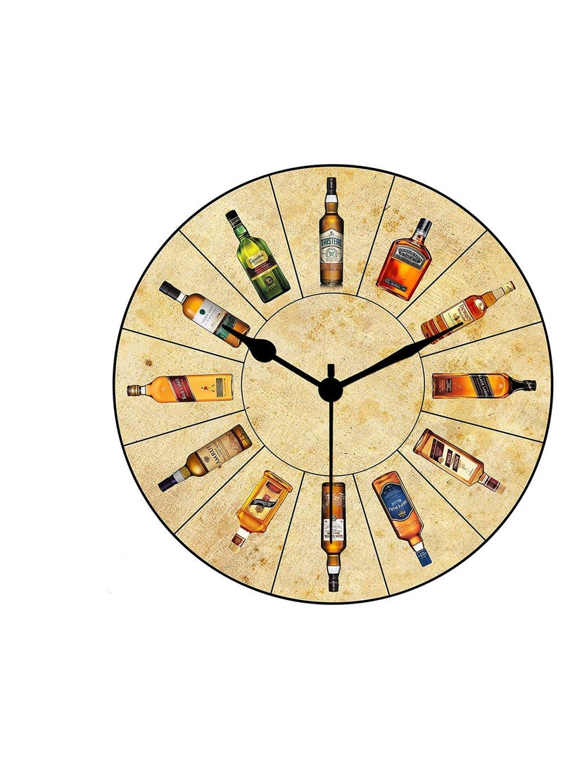 KARTIK Kartik Abstract Themed Wood Wall Clock (Beige, 11 x 11 inch)  - Image 1