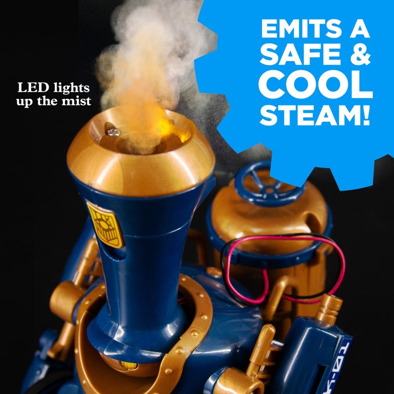 Thames & Kosmos TrainBots: 2-in-1 STEAM Maker Kit | Build 2 Steampunk Robots w/LED Lights | Explore Robots & Engineering | Includes Ultrasonic Atomizer | Ages 8+ with Help; 12+ for Independent Play - Image 4