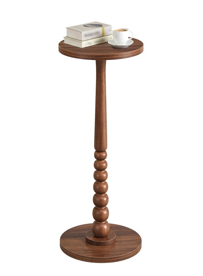 VASAGLE MARIEL Collection - Round Side Table, Small Drink End Table for Small Spaces, Accent Nightstand, Solid Wood Leg, Mid-Century Modern, for Living Room Bedroom, Chestnut Walnut ULET293KX01S - Image 1
