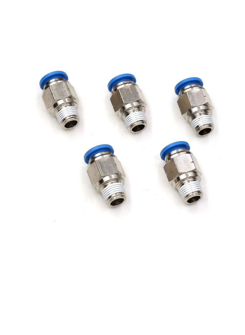 PU Pipe Fittings Polyurethane Pneumatic Pipe Push in to Connect Fittings Male Socket Pack of 5 10mmx1/2" - Image 2