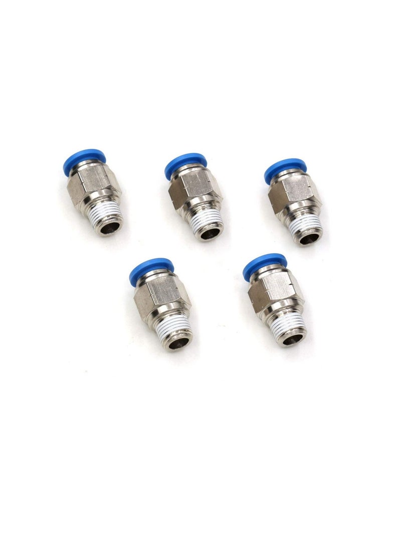 PU Pipe Fittings Polyurethane Pneumatic Pipe Push in to Connect Fittings Male Socket Pack of 5 10mmx1/2" - Image 3